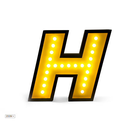 H Letter Graphic Lamp Delightfull Love Happens