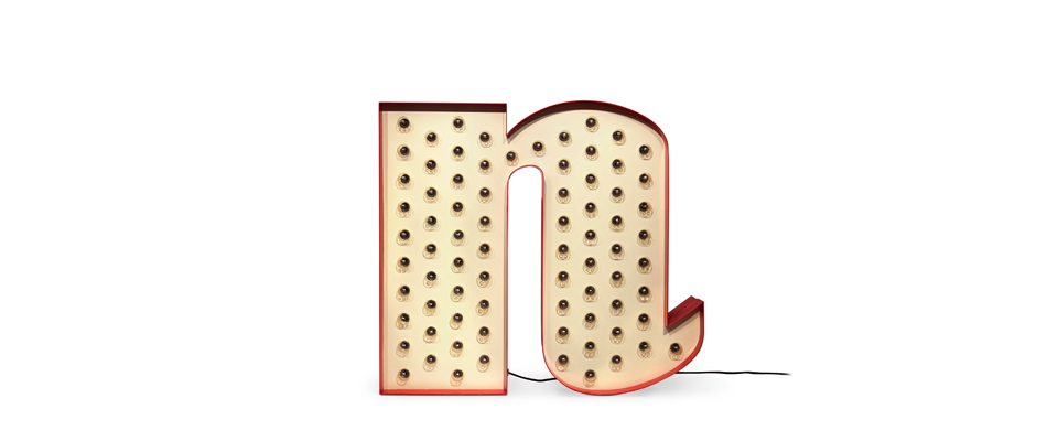 N Letter Graphic Lamp Delightfull Love Happens