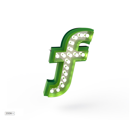 F Letter Graphic Lamp Delightfull Love Happens