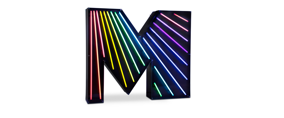 M Letter Graphic Lamp Delightfull Love Happens