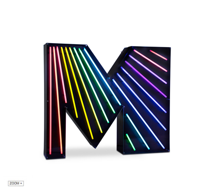 M Letter Graphic Lamp Delightfull Love Happens