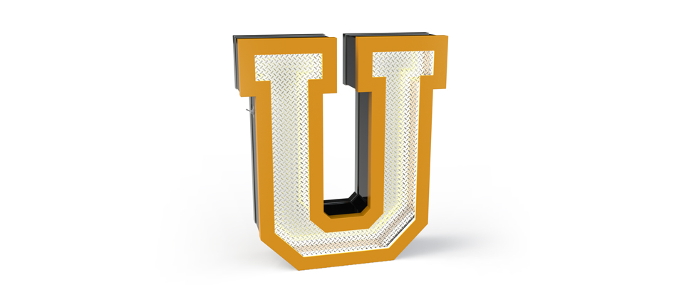 U Letter Graphic Lamp Delightfull Love Happens