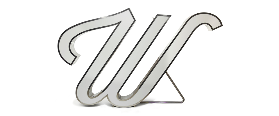 W Letter Graphic Lamp Delightfull Love Happens