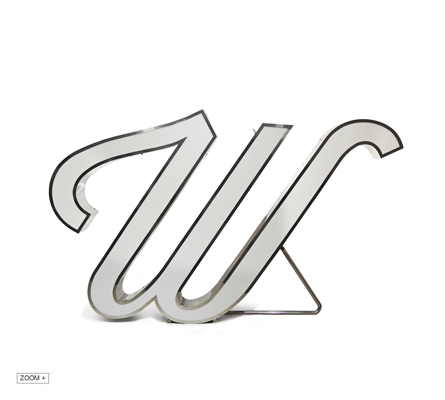 W Letter Graphic Lamp Delightfull Love Happens