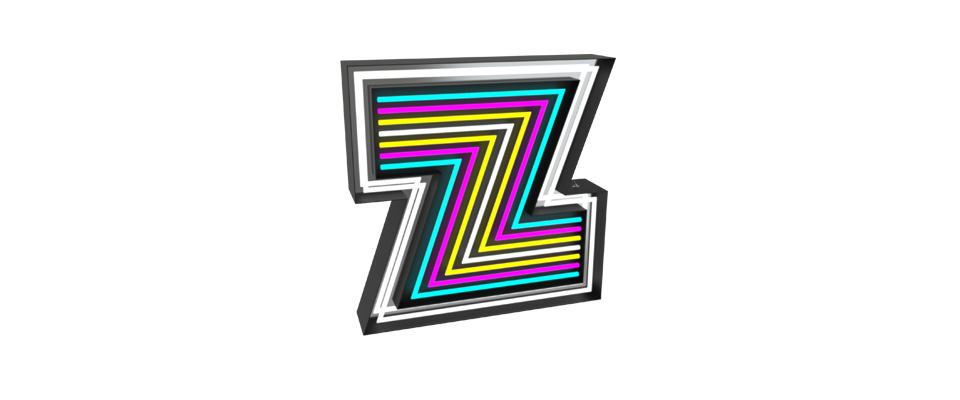 Z Letter Graphic Lamp Delightfull Love Happens