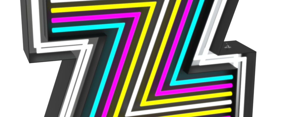 Z Letter Graphic Lamp Delightfull Love Happens